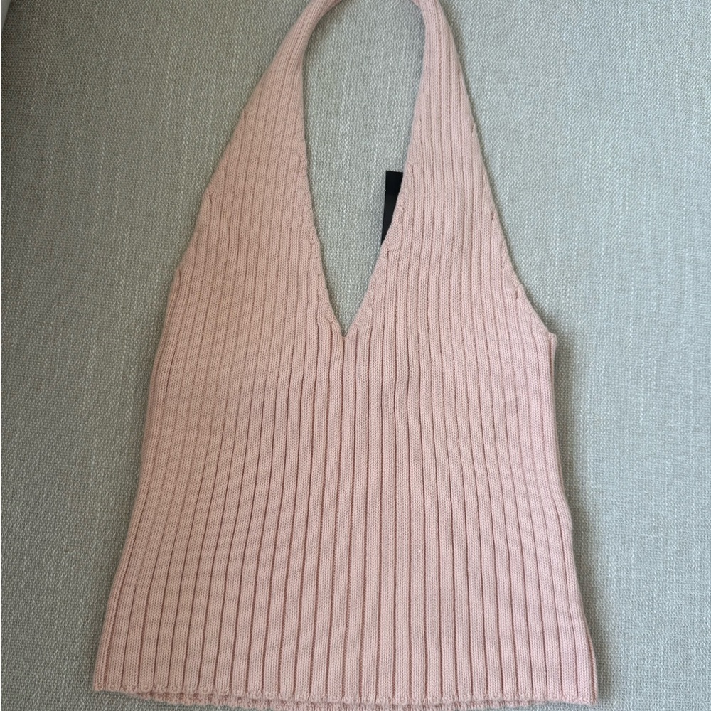 Forever 21 Dusty Pink Ribbed Knit Halter